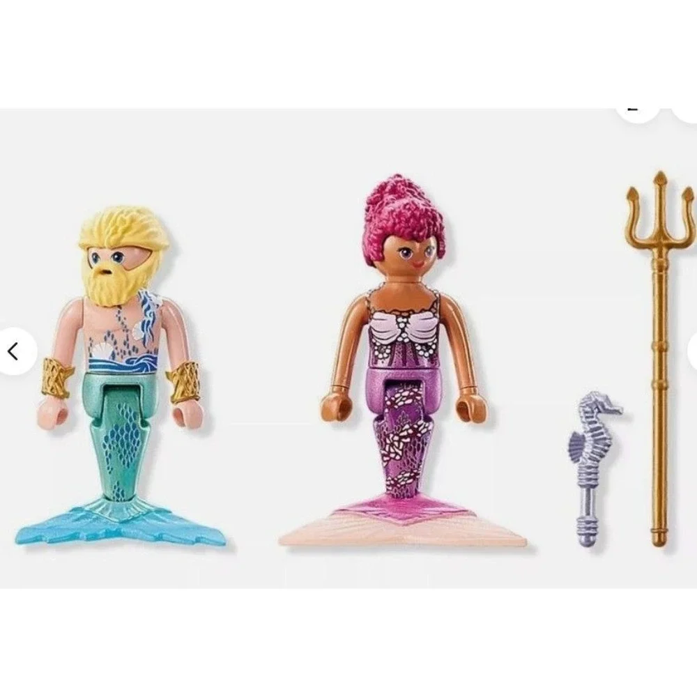 Playmobil Duo Pack Set 71799 Mermaid Merman Figures Seahorse‎ Trident New Box